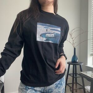 Kith Black Long Sleeve with Blue and White Graphic